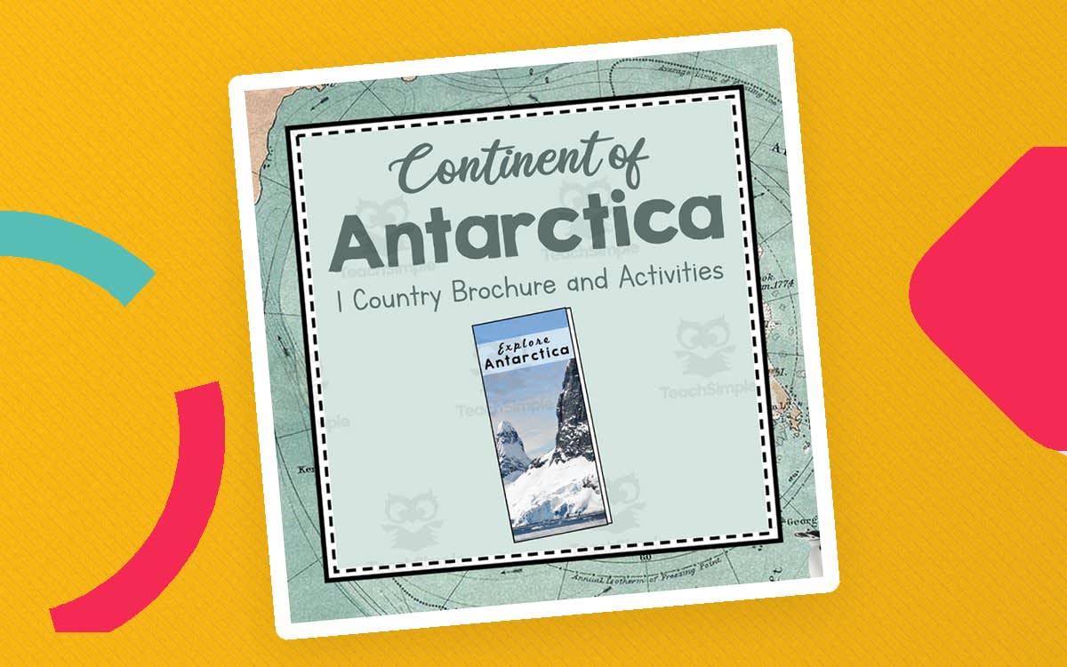 An educational teaching resource from Simply Schoolgirl entitled Continent of Antarctica |  Continent of Antarctica Unit Study | Geography Bundle downloadable at Teach Simple.