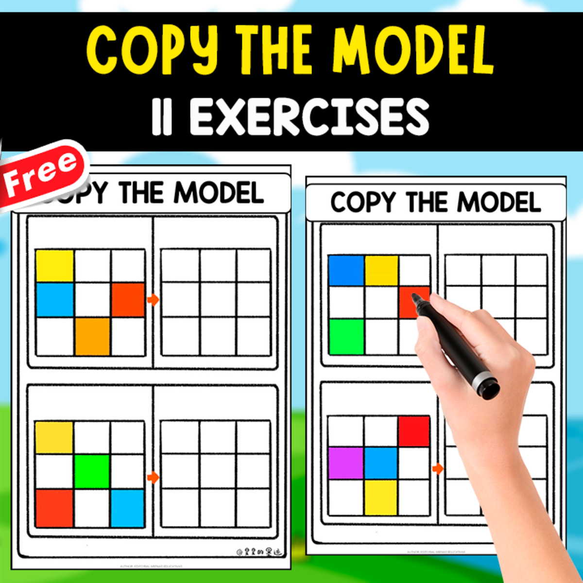 An educational teaching resource from EDITORIAL LAURA EDUCA entitled COPY THE MODEL | 11 FREE EXERCISES downloadable at Teach Simple.