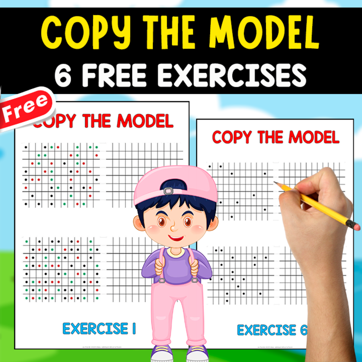 An educational teaching resource from EDITORIAL LAURA EDUCA entitled COPY THE MODEL | 6 FREE EXERCISES | BRAIN GAME downloadable at Teach Simple.