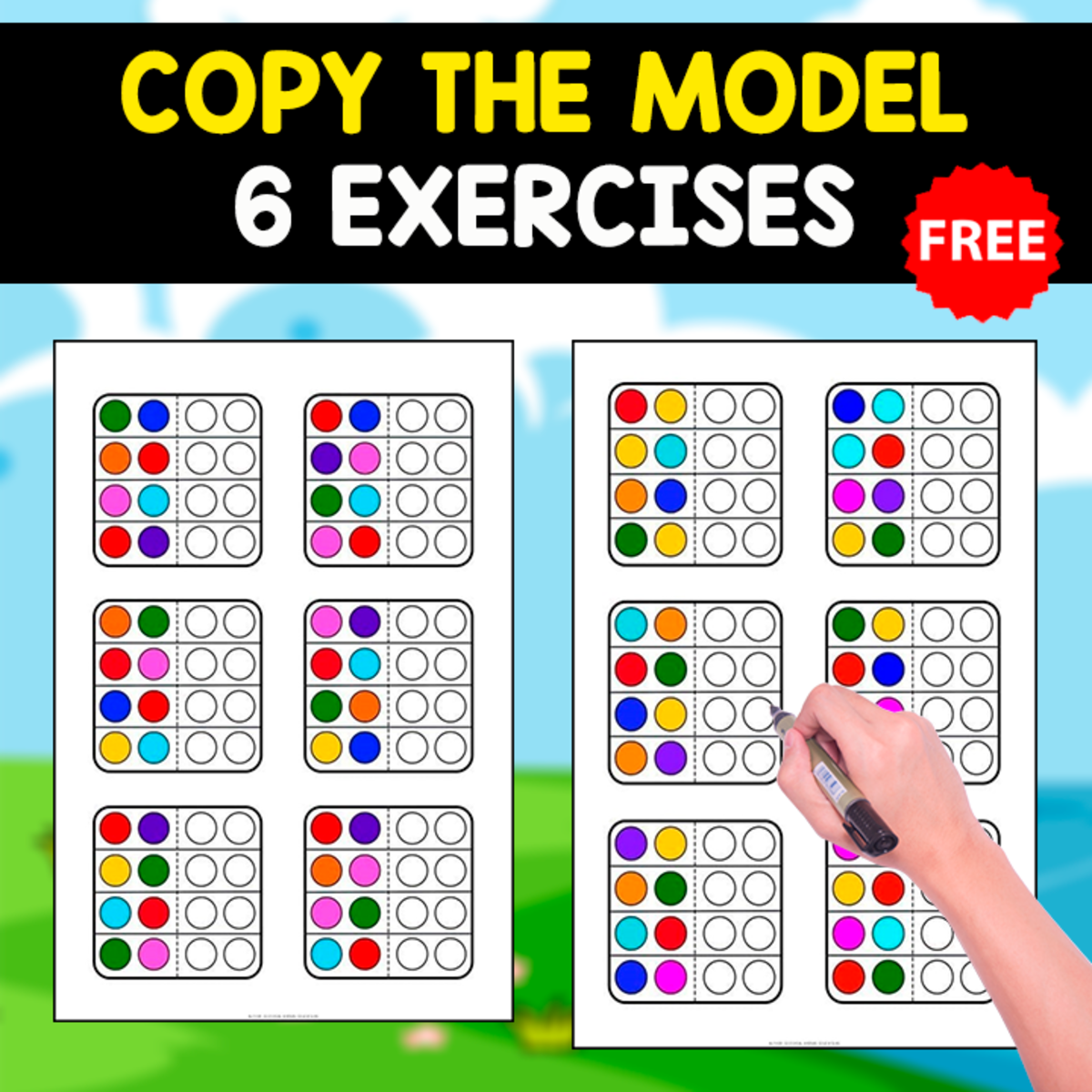An educational teaching resource from EDITORIAL LAURA EDUCA entitled COPY THE MODEL | 6 FREE EXERCISES downloadable at Teach Simple.