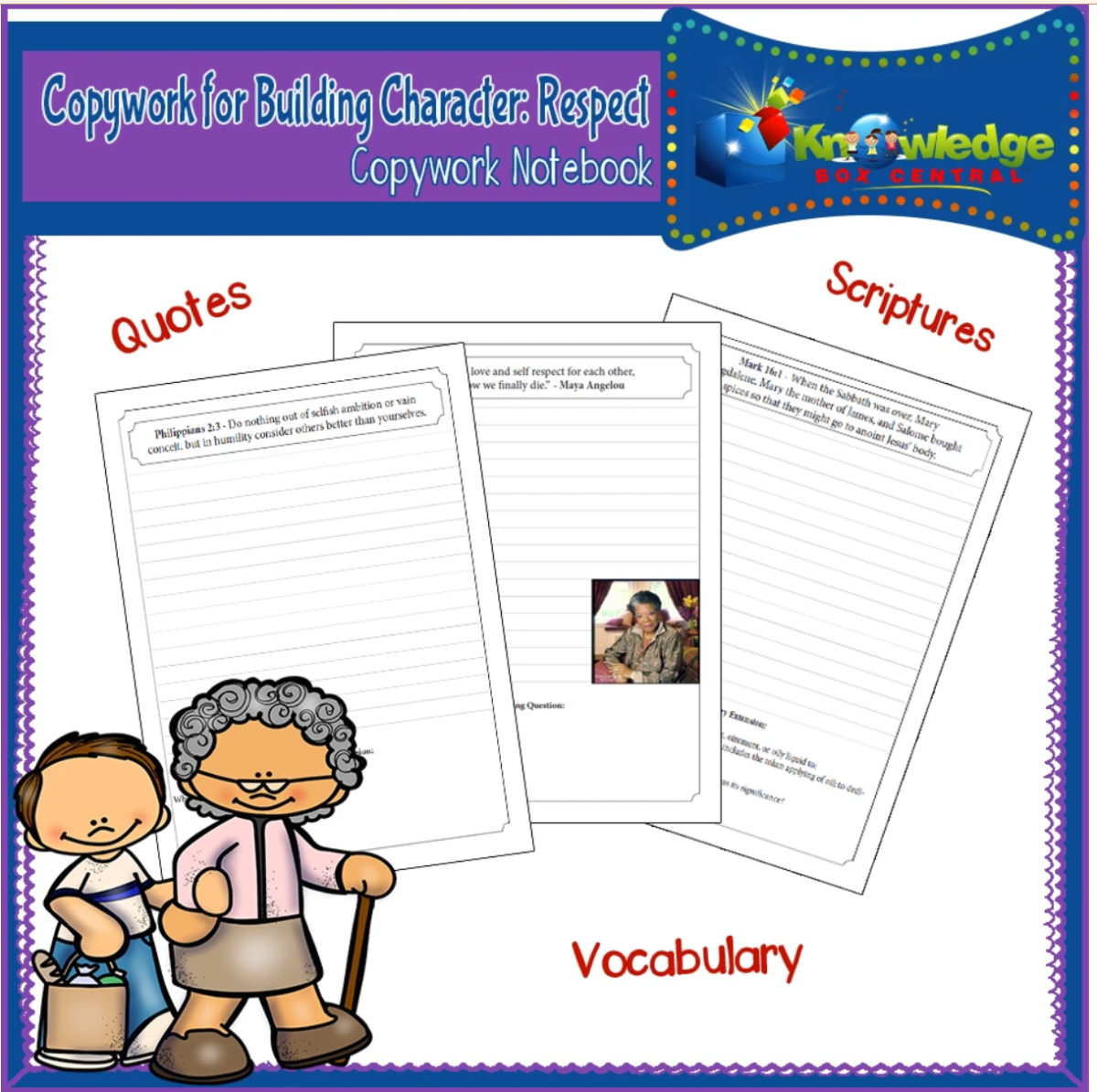 An educational teaching resource from Knowledge Box Central entitled Copywork For Character Building: Respect - EBOOK downloadable at Teach Simple.