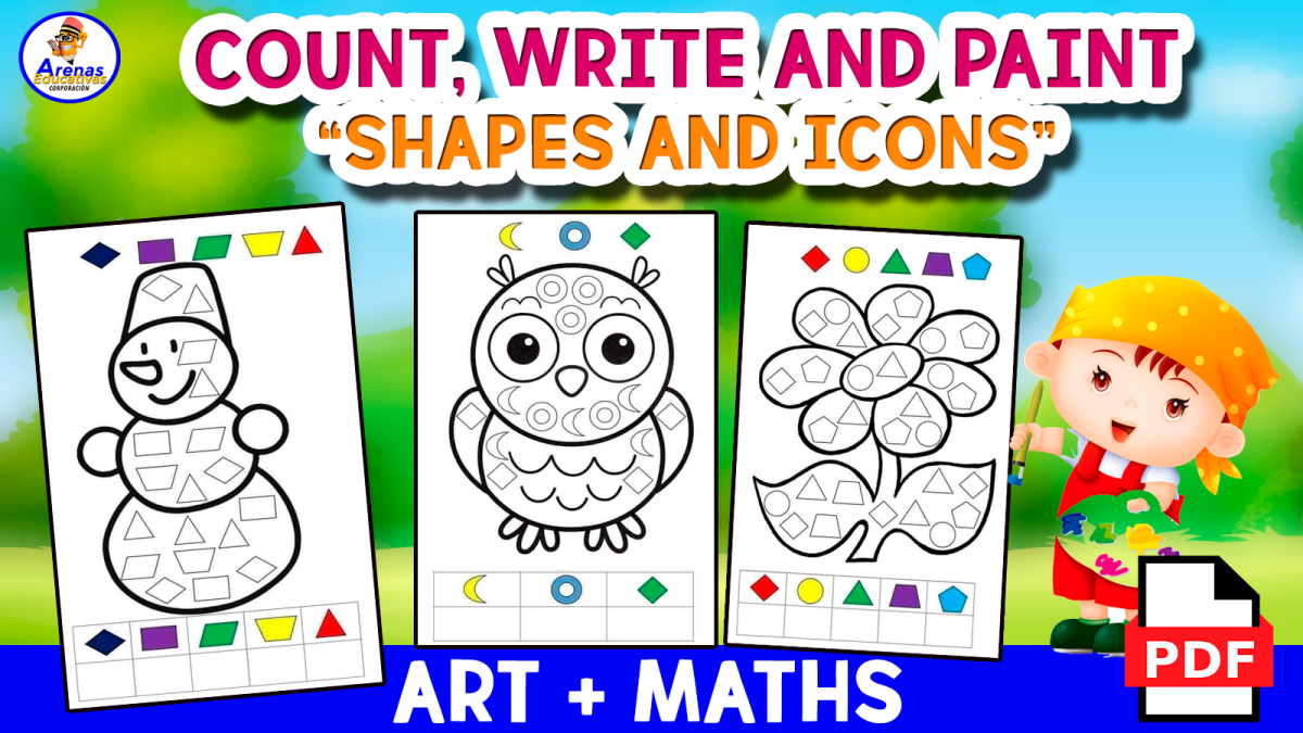 An educational teaching resource from EDITORIAL LAURA EDUCA entitled COUNT NUMBERS, WRITE AND PAINT - Count Math Activity downloadable at Teach Simple.