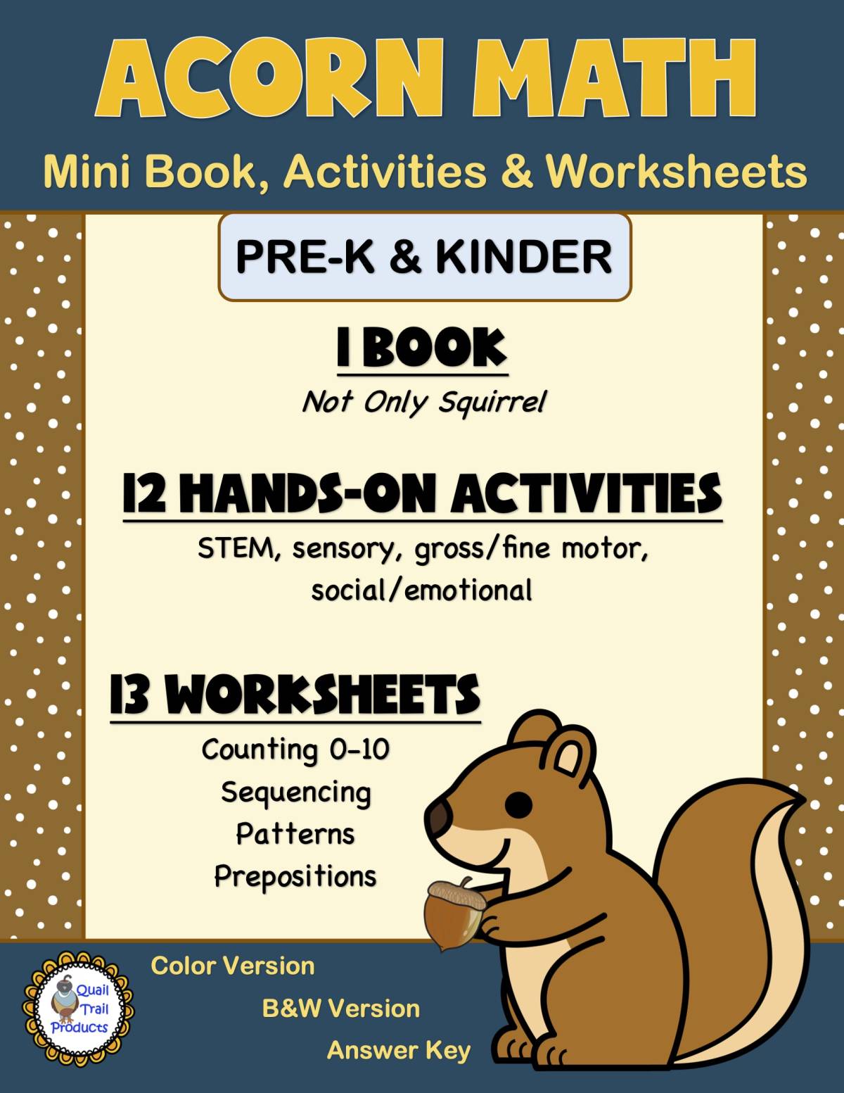 Counting Acorns for Hibernation | Math and Life Science Activities preview
