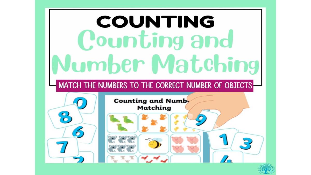 An educational teaching resource from SEN Resource Source entitled Counting and Number Matching Worksheet downloadable at Teach Simple.