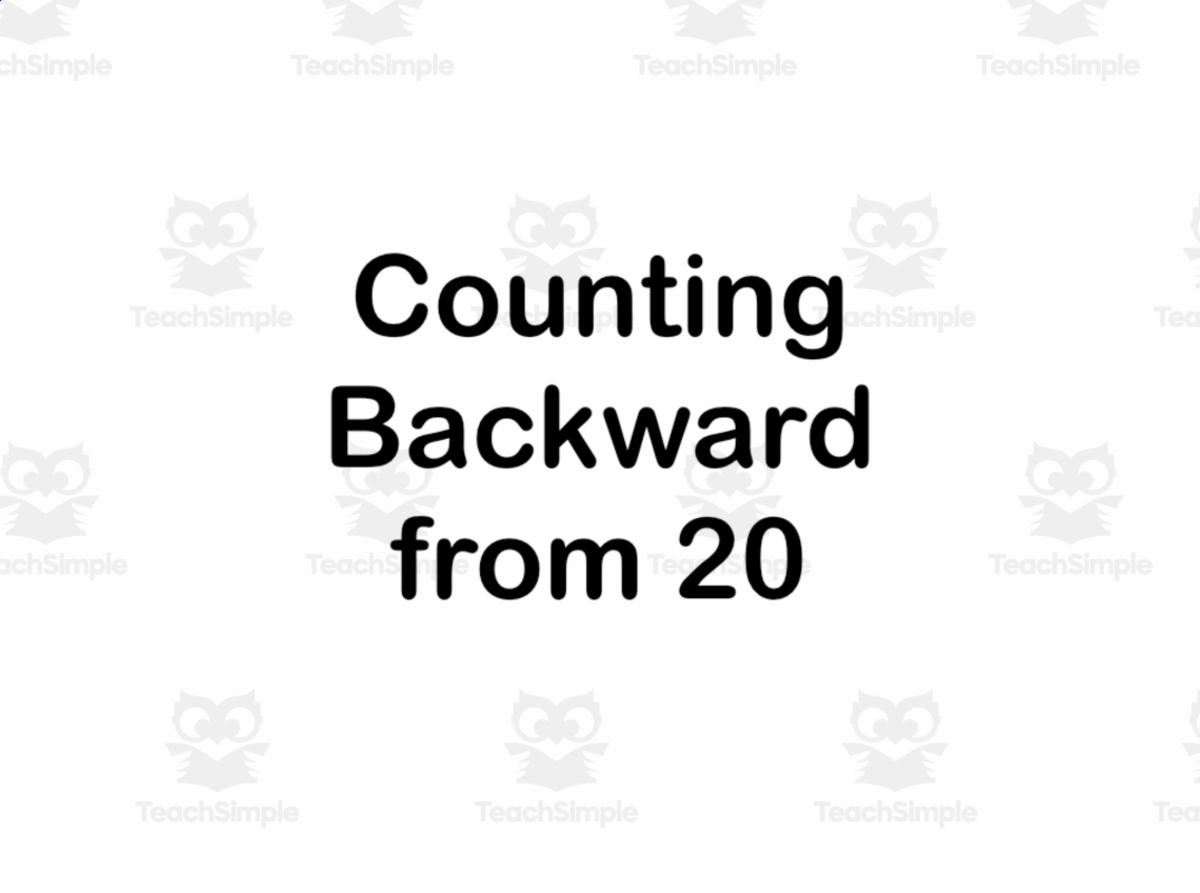 An educational teaching resource from Audio Memory entitled Counting Backwards from 20 Song downloadable at Teach Simple.