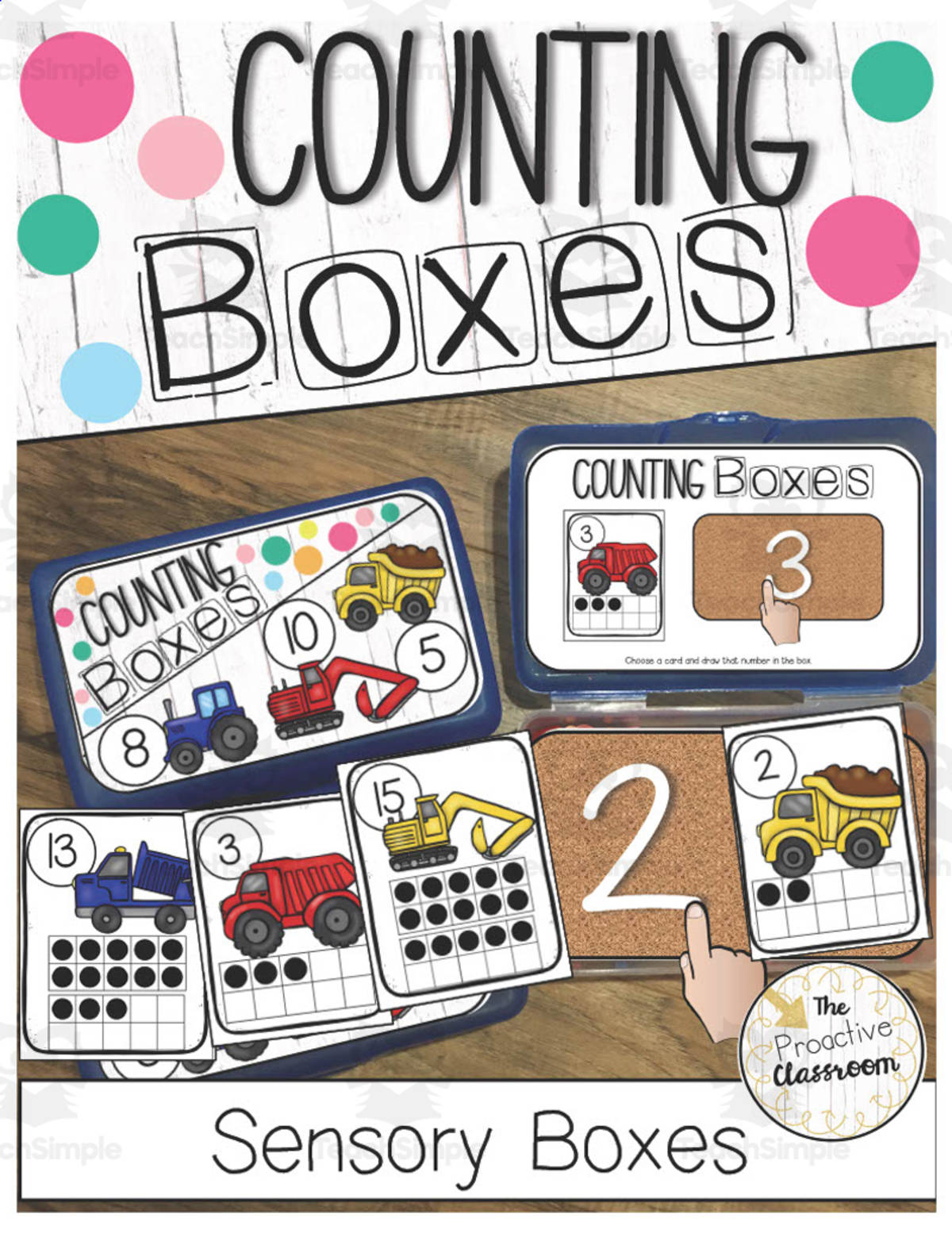 An educational teaching resource from The Proactive Classroom entitled Counting Boxes: Sensory Boxes Center downloadable at Teach Simple.