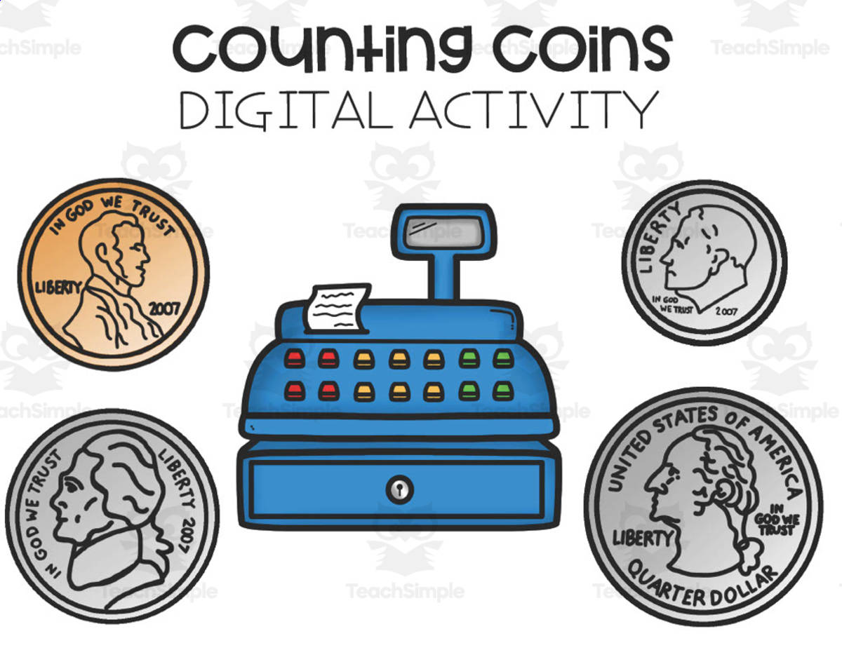 An educational teaching resource from JoyfulToddler entitled Counting Coins Digital Activity downloadable at Teach Simple.