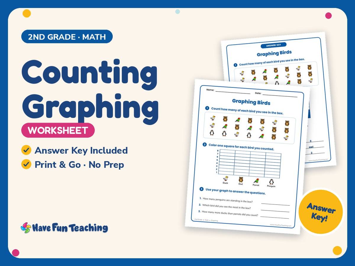 Counting Graphing Worksheet – 2nd Grade Math Practice + Answer Key preview