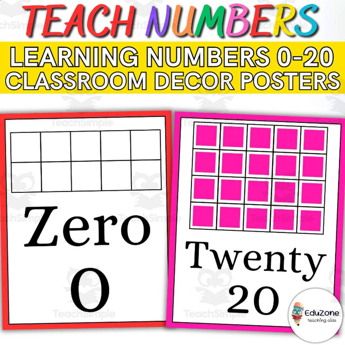 An educational teaching resource from Style Your Classroom entitled Counting Practice Posters with Ten Frames A Visual Tool for Early Math downloadable at Teach Simple.