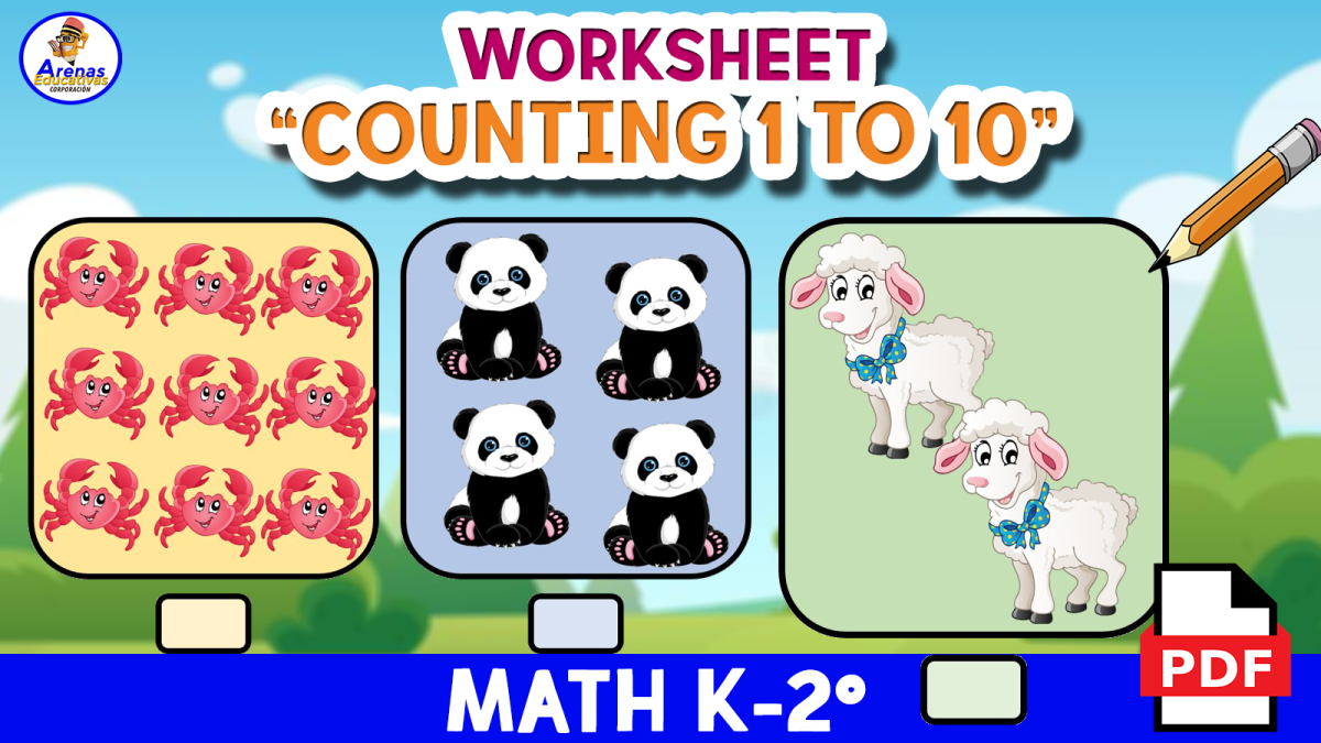 An educational teaching resource from EDITORIAL LAURA EDUCA entitled COUNTING THE NUMBERS 1 TO 10 - Worksheet of Math downloadable at Teach Simple.
