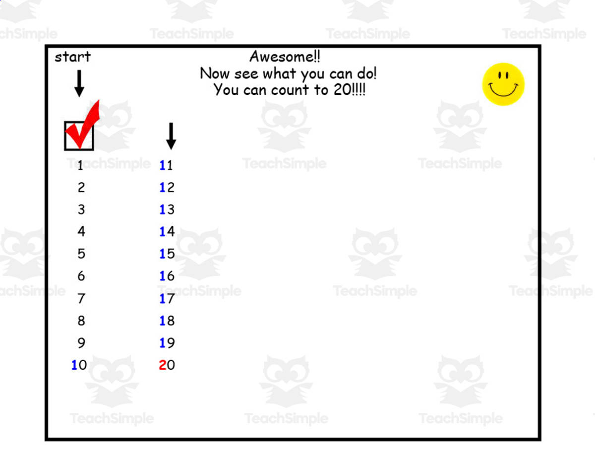 An educational teaching resource from k6easy Empowering Kids with Skills and Confidence entitled Counting to 100 Printable downloadable at Teach Simple.