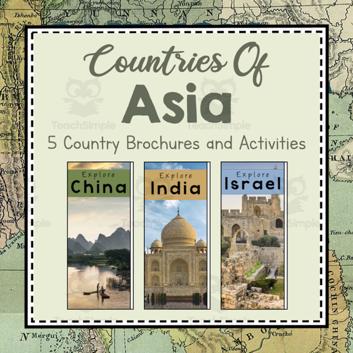An educational teaching resource from Simply Schoolgirl entitled Countries of Asia |  Continent of  Asia Unit Study | Geography Bundle downloadable at Teach Simple.