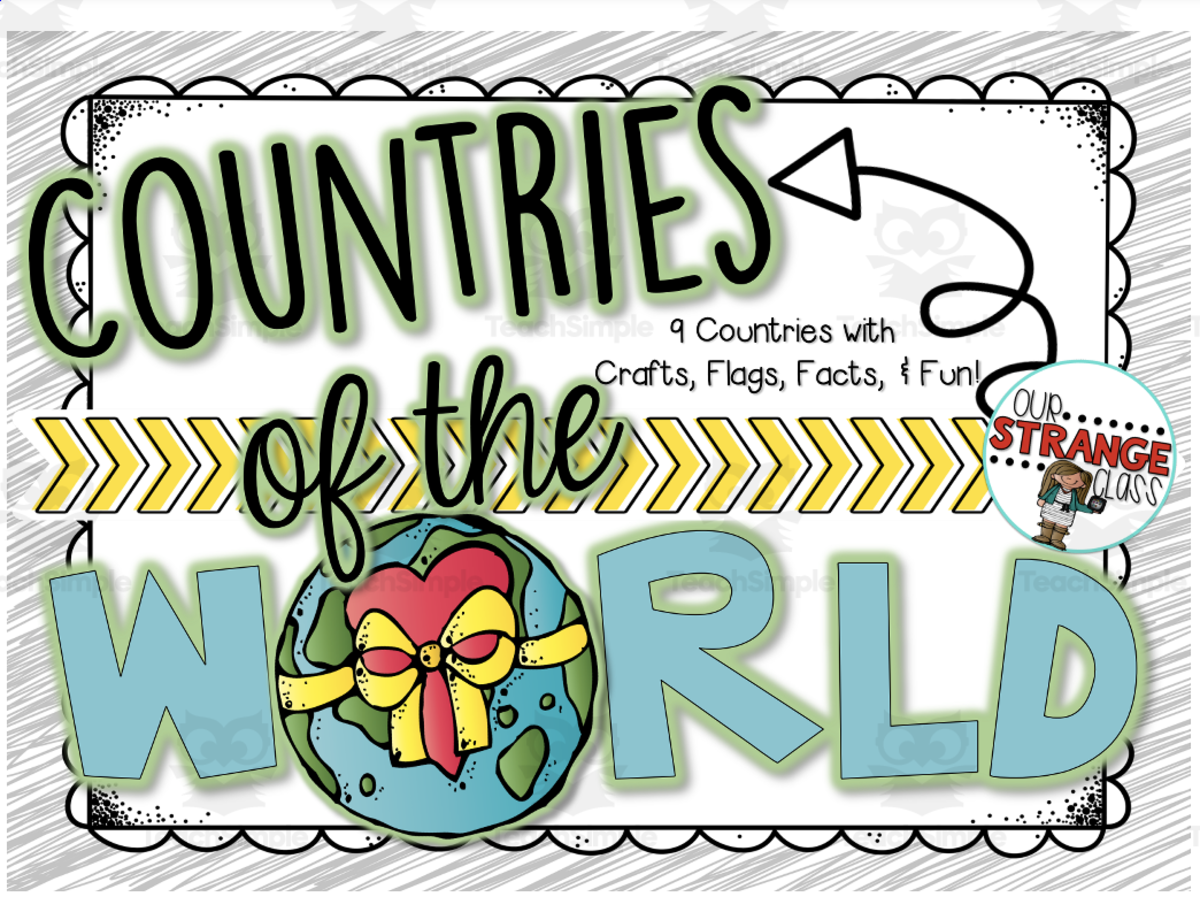 An educational teaching resource from Our Strange Class entitled Countries of the World Unit downloadable at Teach Simple.