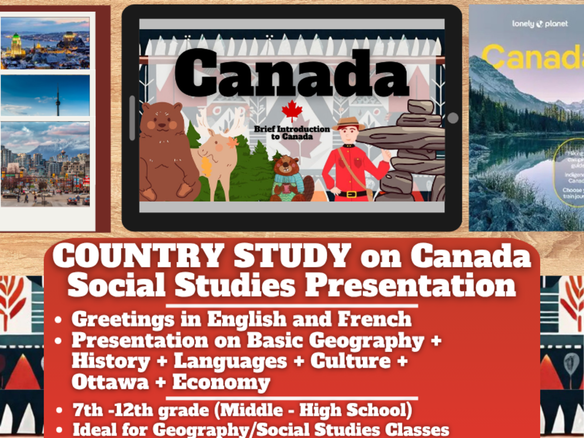 An educational teaching resource from Learning with Alan entitled Country Study on Canada Presentation - Geography and Social Studies downloadable at Teach Simple.