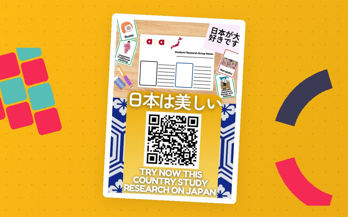 An educational teaching resource from Learning with Alan entitled Country Study on Japan - Research project with Worksheet and Cards downloadable at Teach Simple.