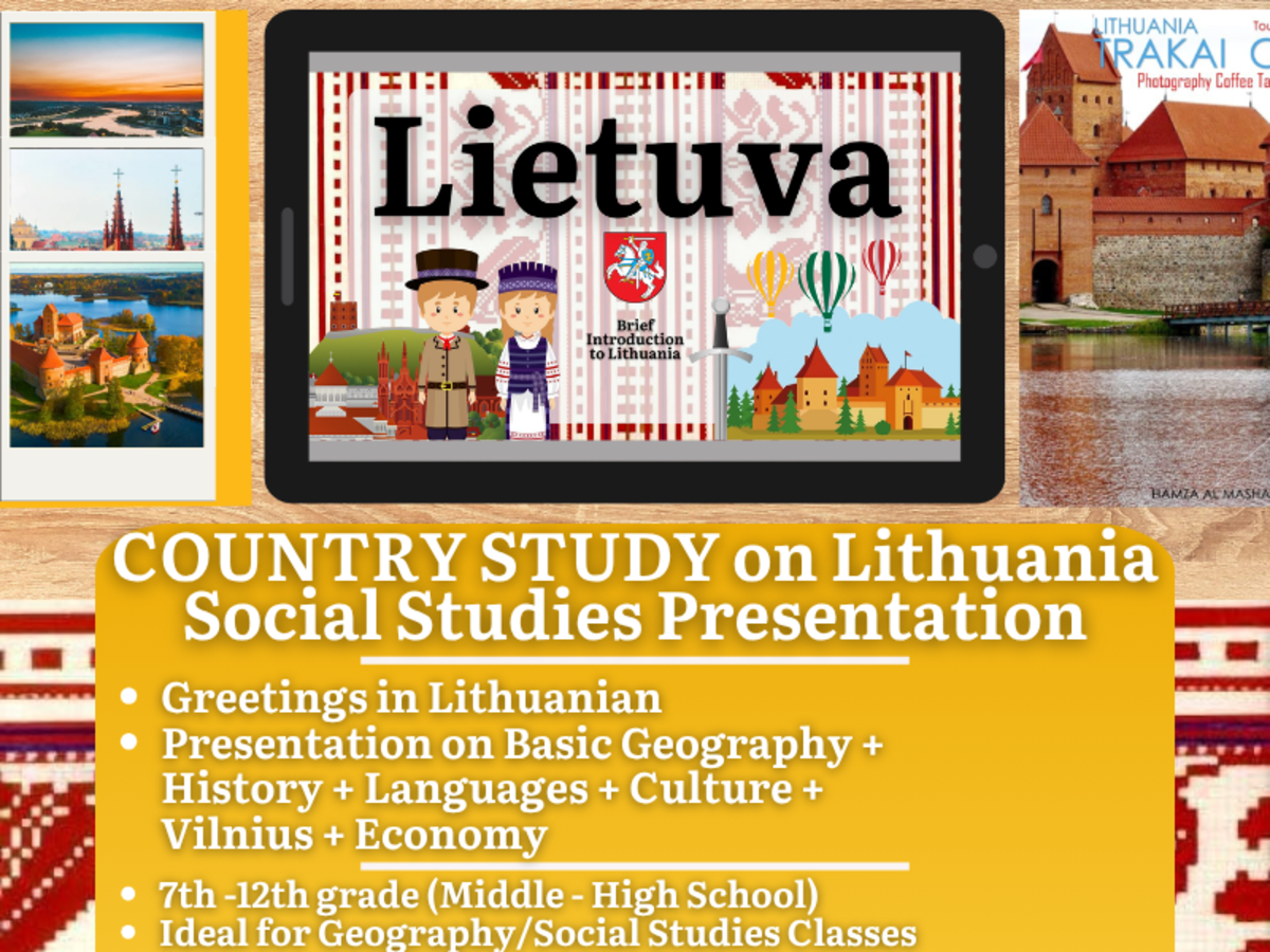 An educational teaching resource from Learning with Alan entitled Country Study on Lithuania Presentation - Europe - Geography downloadable at Teach Simple.
