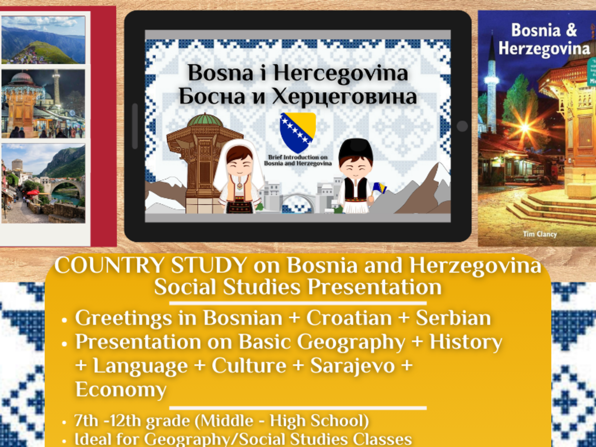 An educational teaching resource from Learning with Alan entitled Country Study Presentation - Bosnia and Herzegovina - Europe - Balkans downloadable at Teach Simple.