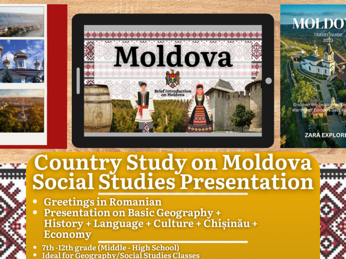 An educational teaching resource from Learning with Alan entitled Country Study Presentation - Moldova - Eastern Europe - Geography downloadable at Teach Simple.