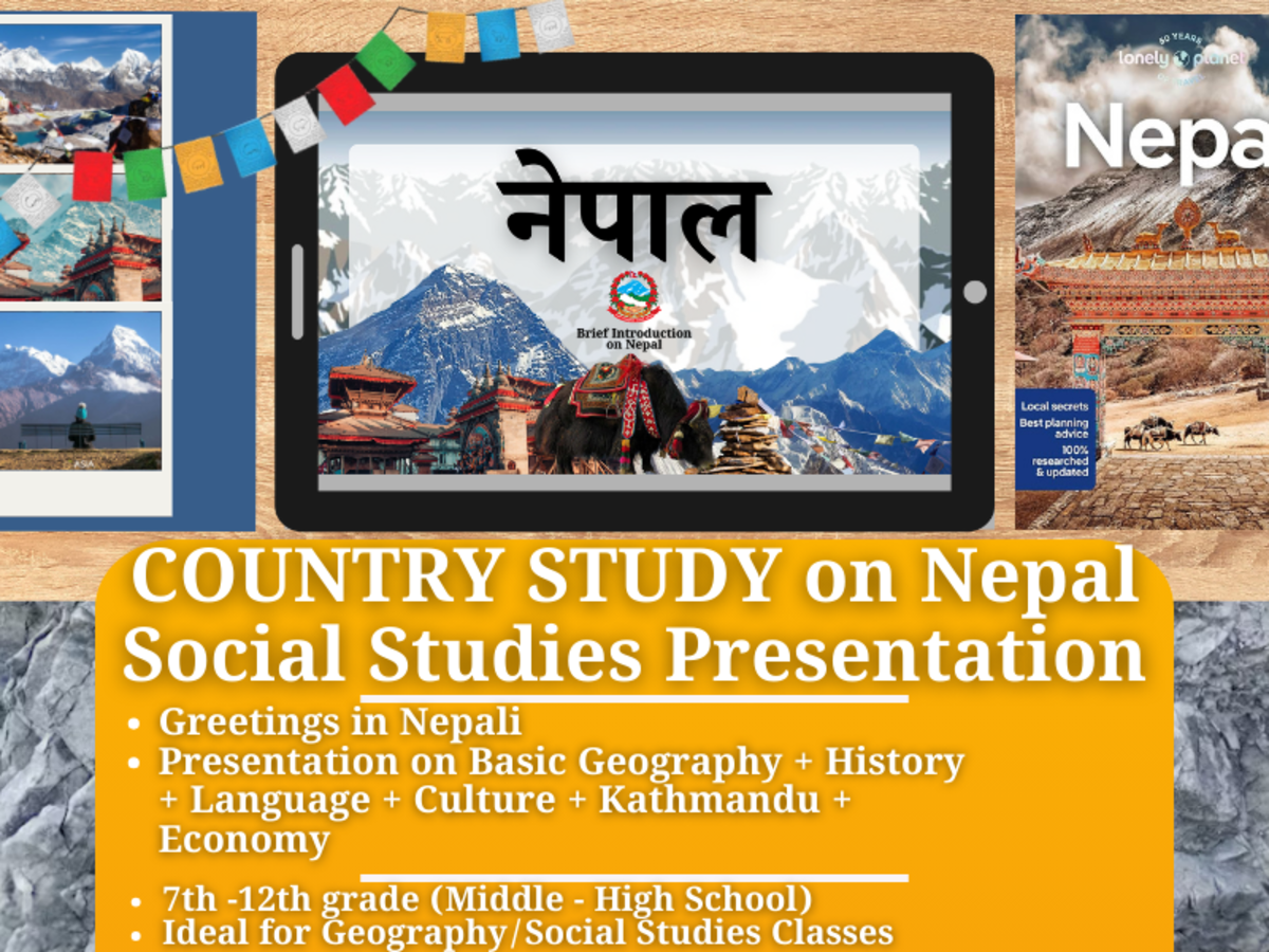 An educational teaching resource from Learning with Alan entitled Country Study Presentation - Nepal - South Asia - Geography downloadable at Teach Simple.