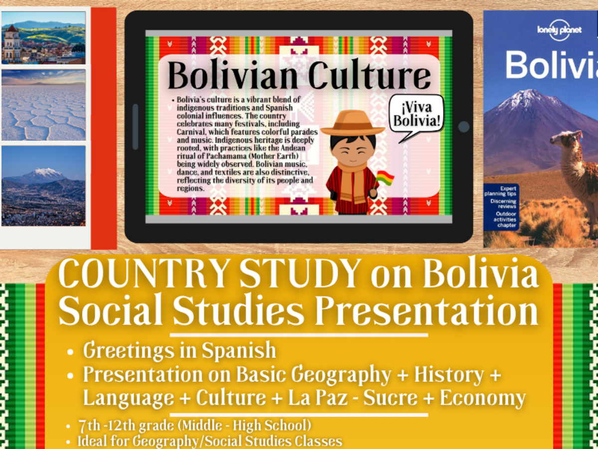 An educational teaching resource from Learning with Alan entitled Country Study Presentation on Bolivia - South America downloadable at Teach Simple.
