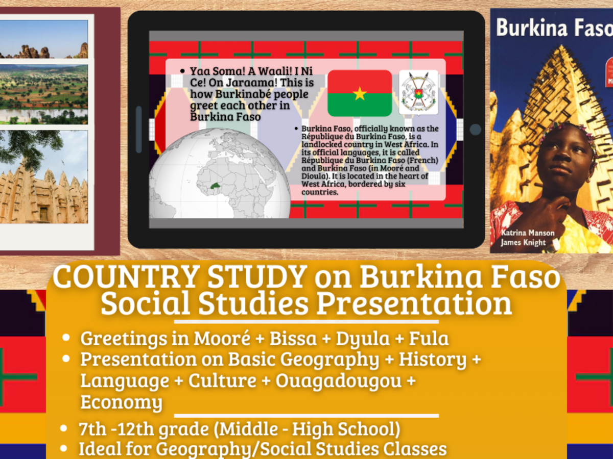 An educational teaching resource from Learning with Alan entitled Country Study Presentation on Burkina Faso - Africa downloadable at Teach Simple.