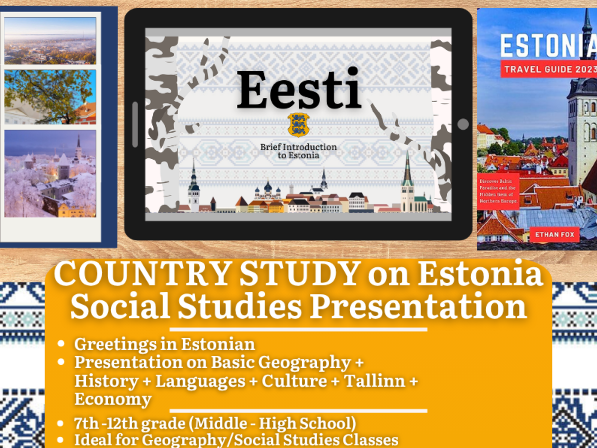 An educational teaching resource from Learning with Alan entitled Country Study Presentation on Estonia - Geography - Europe downloadable at Teach Simple.