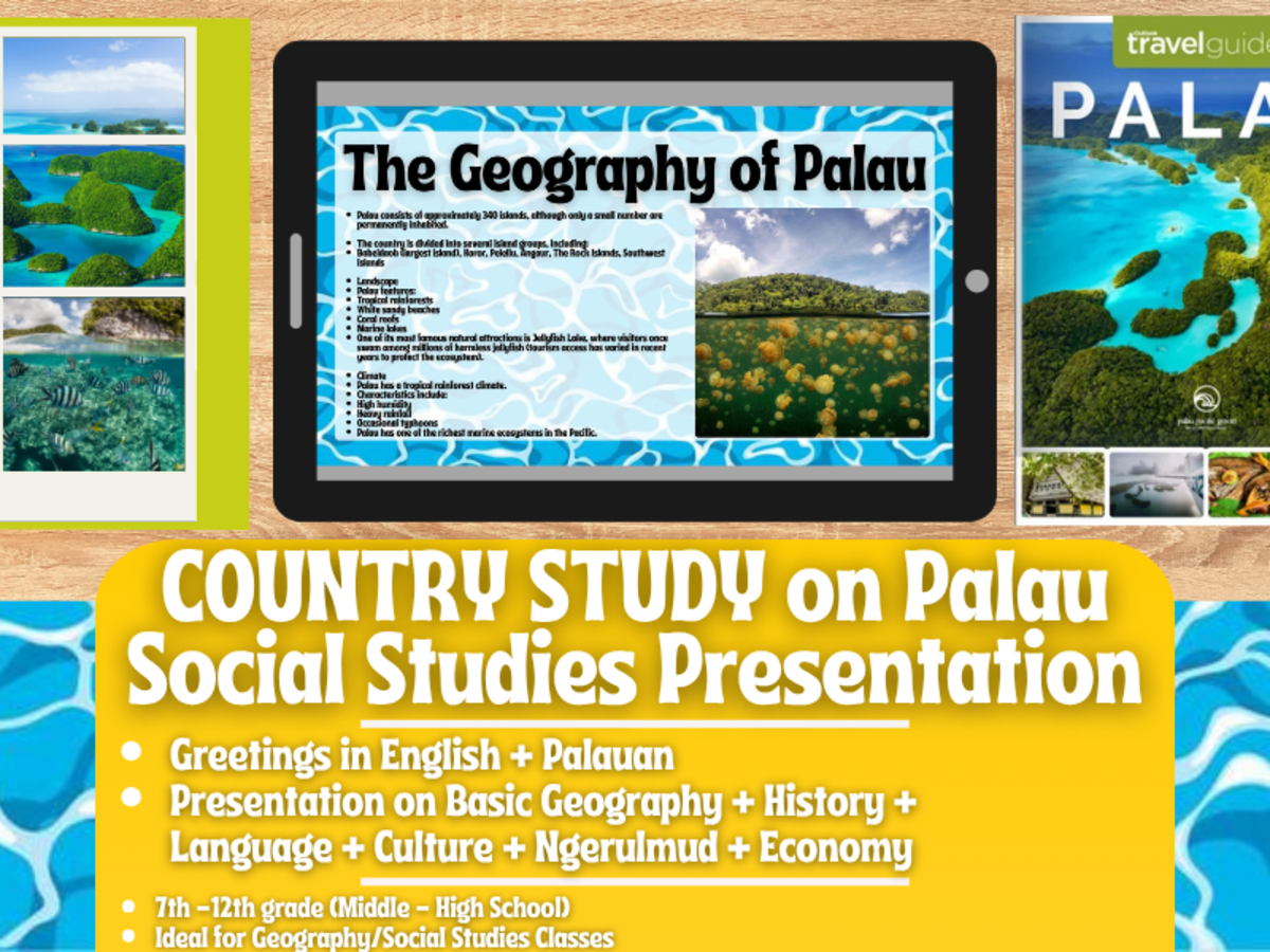 An educational teaching resource from Learning with Alan entitled Country Study Presentation - Palau - Geography - Oceania downloadable at Teach Simple.
