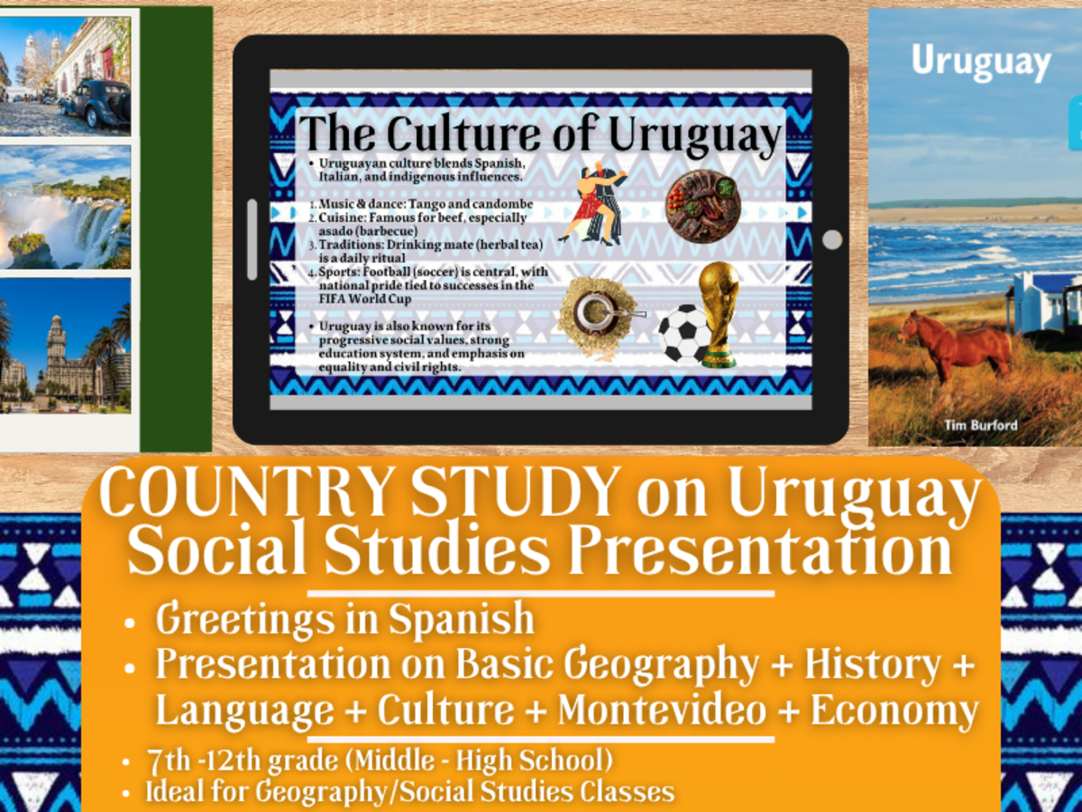 An educational teaching resource from Learning with Alan entitled Country Study Presentation - Uruguay - South America - Geography downloadable at Teach Simple.
