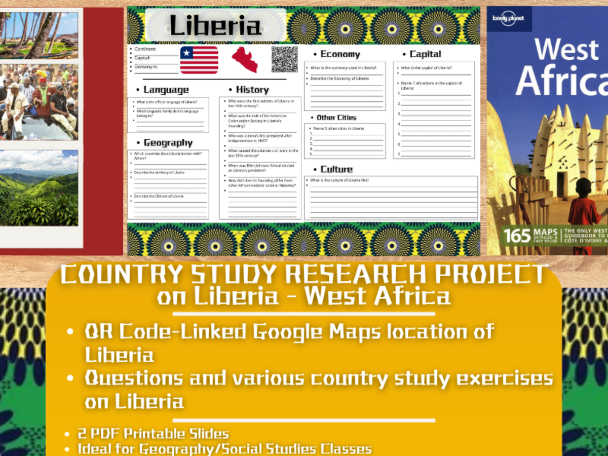 An educational teaching resource from Learning with Alan entitled Country Study Research Project - Liberia - Social Studies - Africa downloadable at Teach Simple.