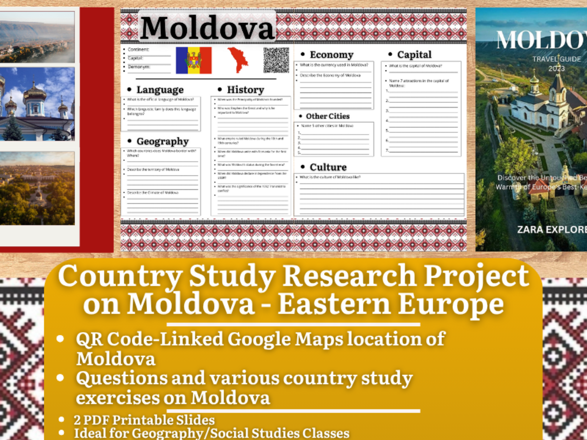 An educational teaching resource from Learning with Alan entitled Country Study Research Project - Moldova - Eastern Europe downloadable at Teach Simple.