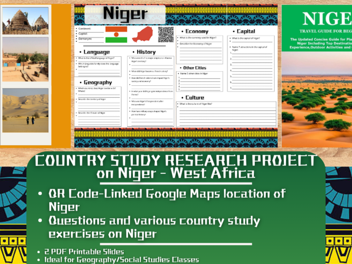 An educational teaching resource from Learning with Alan entitled Country Study Research Project - Niger - West Africa downloadable at Teach Simple.