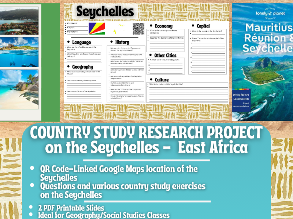 An educational teaching resource from Learning with Alan entitled Country Study Research Project - Seychelles - East Africa downloadable at Teach Simple.