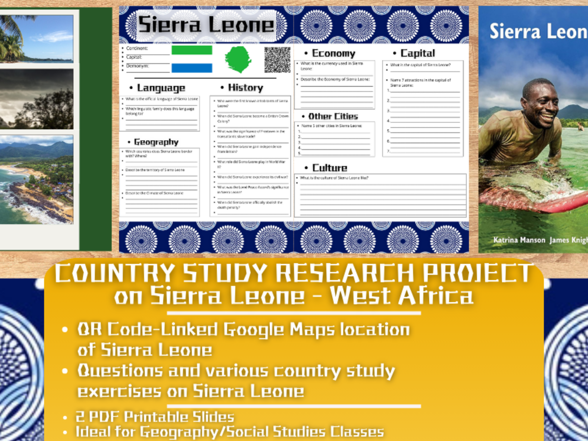 An educational teaching resource from Learning with Alan entitled Country Study Research Project - Sierra Leone - West Africa downloadable at Teach Simple.