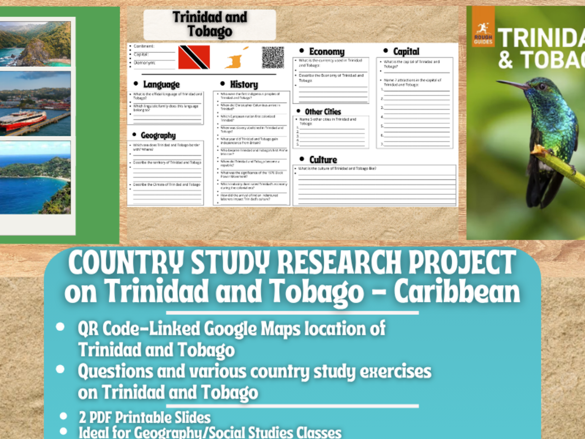 An educational teaching resource from Learning with Alan entitled Country Study Research Project - Trinidad and Tobago - Caribbean downloadable at Teach Simple.
