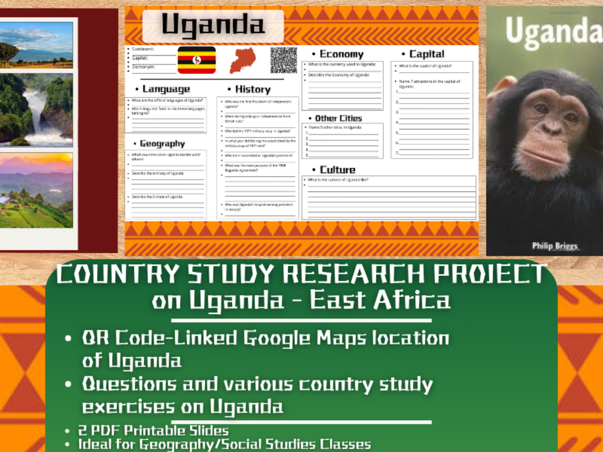 An educational teaching resource from Learning with Alan entitled Country Study Research Project - Uganda - East Africa downloadable at Teach Simple.
