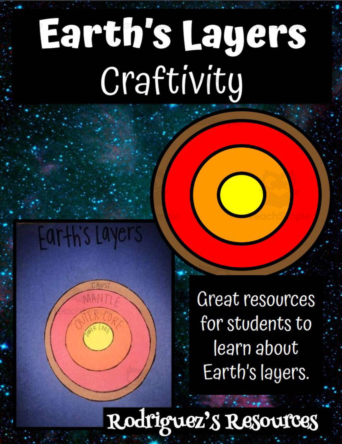 An educational teaching resource from Rodriguez's Resources entitled Craftivity: Earths Layers downloadable at Teach Simple.
