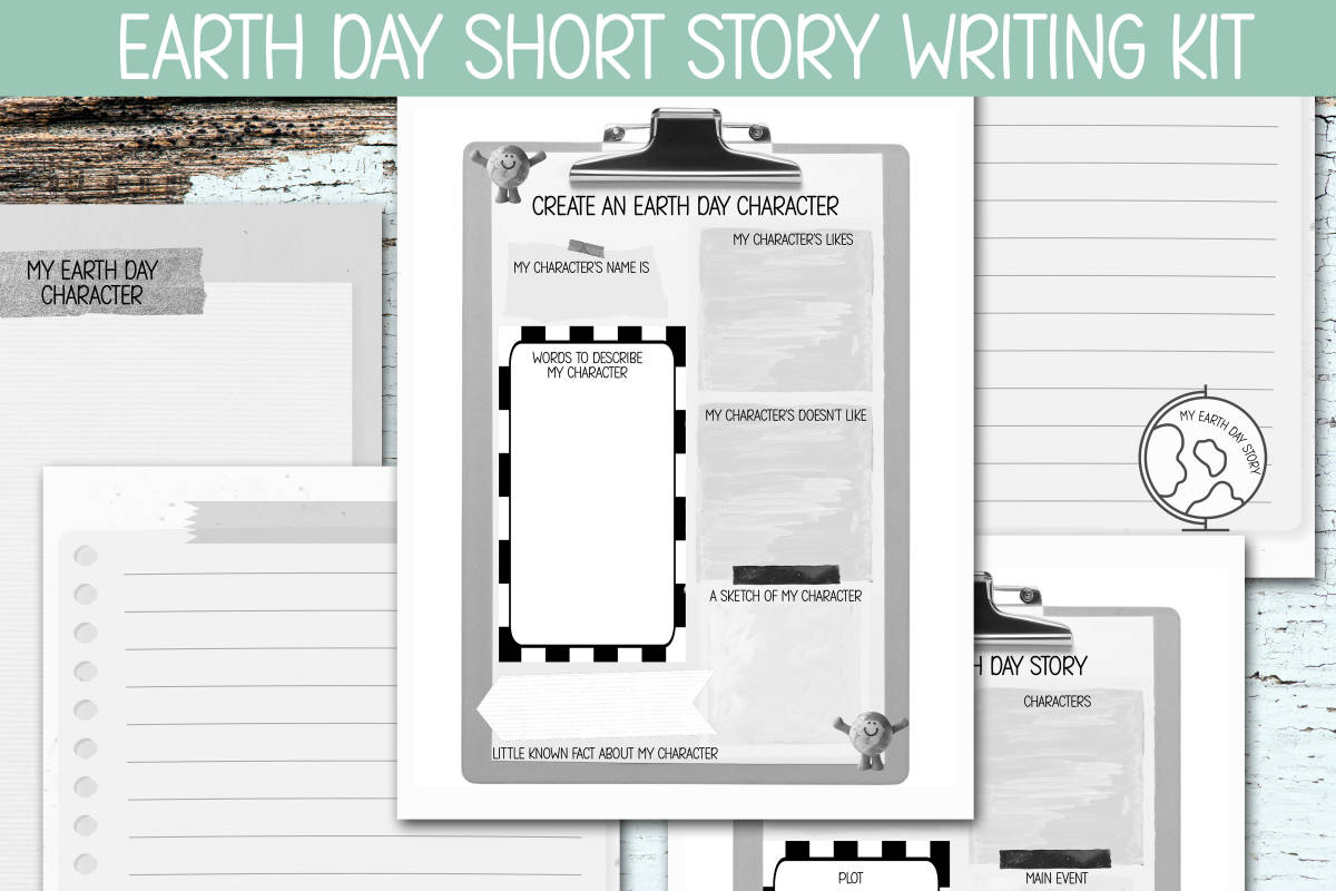 An educational teaching resource from Forever June Digital Design entitled CREATE EARTH DAY CHARACTER, SHORT STORY CREATIVE WRITING, PLOT SETTING downloadable at Teach Simple.