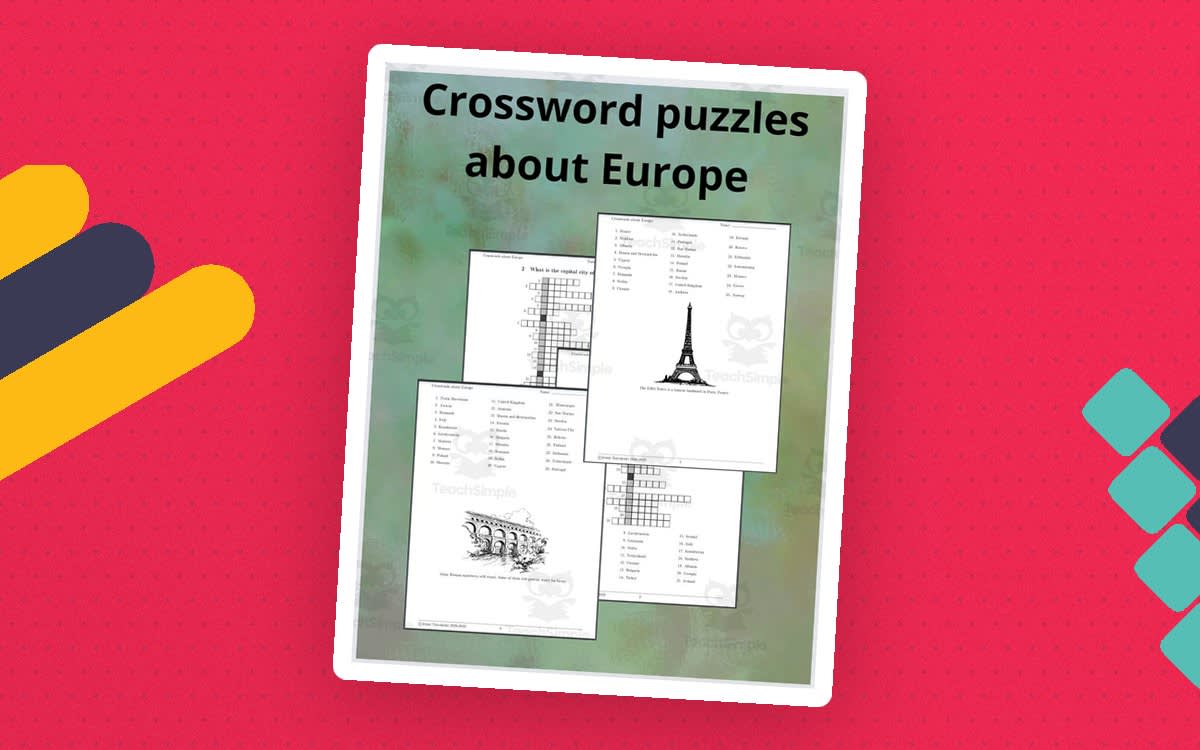 An educational teaching resource from TheBrightestKid entitled Crossword puzzles about Europe downloadable at Teach Simple.