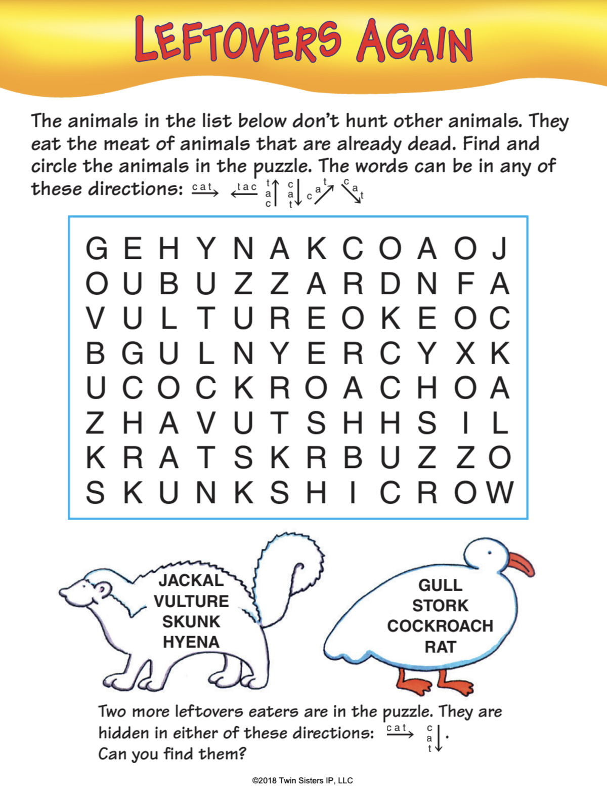 An educational teaching resource from Twin Sisters Digital Media entitled Curious Critters Word Search: Volume 4 Activity Book downloadable at Teach Simple.