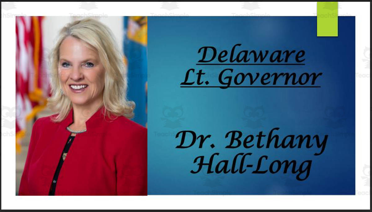 An educational teaching resource from Mr. Matthews Teacher Store entitled Current Delaware Governor and Lt. Governor (BIO PPT Bundle) downloadable at Teach Simple.