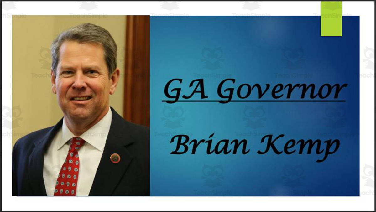 An educational teaching resource from Mr. Matthews Teacher Store entitled Current Georgia Governor and Lt. Governor (BIO PPT Bundle) downloadable at Teach Simple.