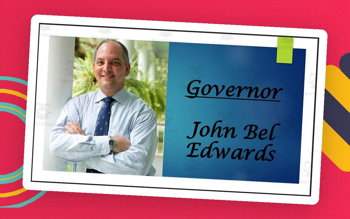 An educational teaching resource from Mr. Matthews Teacher Store entitled Current Louisiana Governor and Lt. Governor (BIO PPT Bundle) downloadable at Teach Simple.