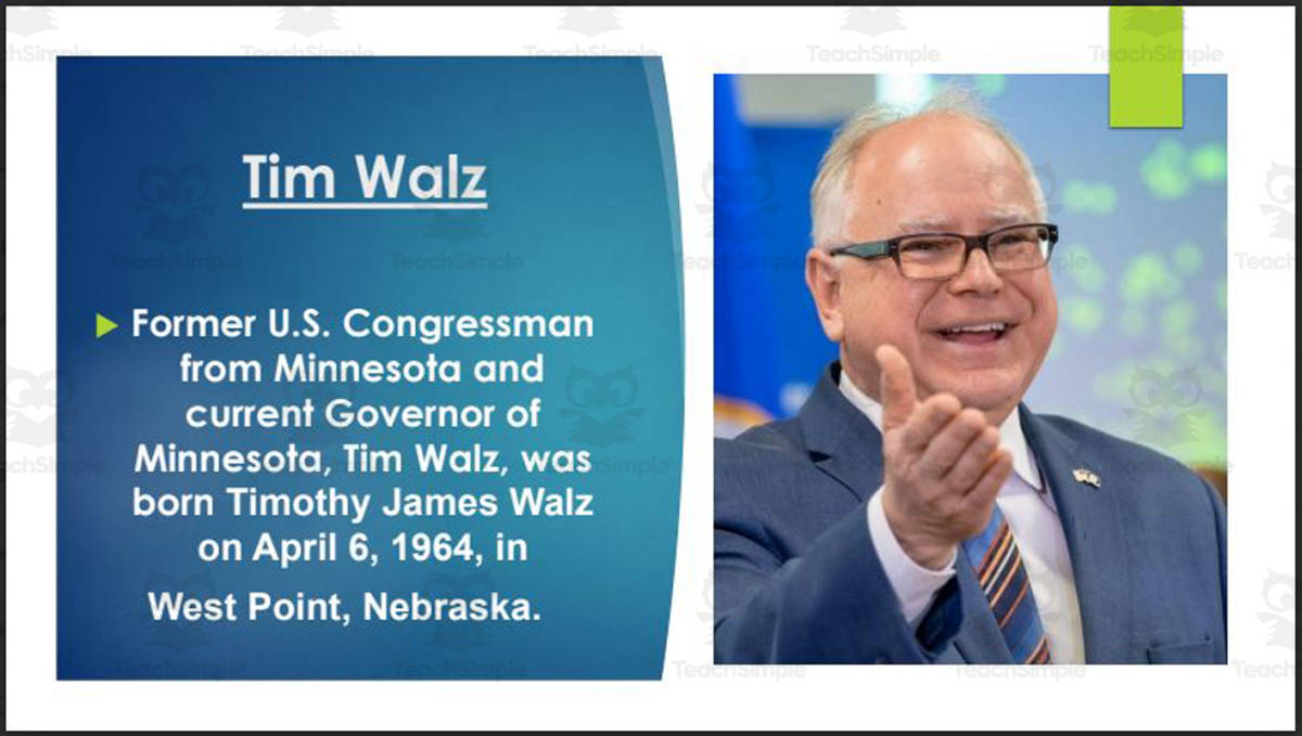 An educational teaching resource from Mr. Matthews Teacher Store entitled Current Minnesota Governor, U.S. Senators & Representatives (BIO PPT Bundle) downloadable at Teach Simple.
