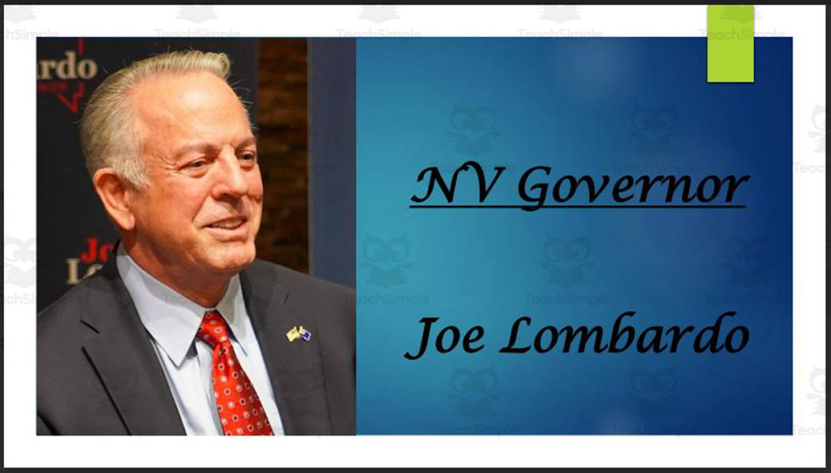 An educational teaching resource from Mr. Matthews Teacher Store entitled Current Nevada Governor and Lt. Governor (BIO PPT Bundle) downloadable at Teach Simple.