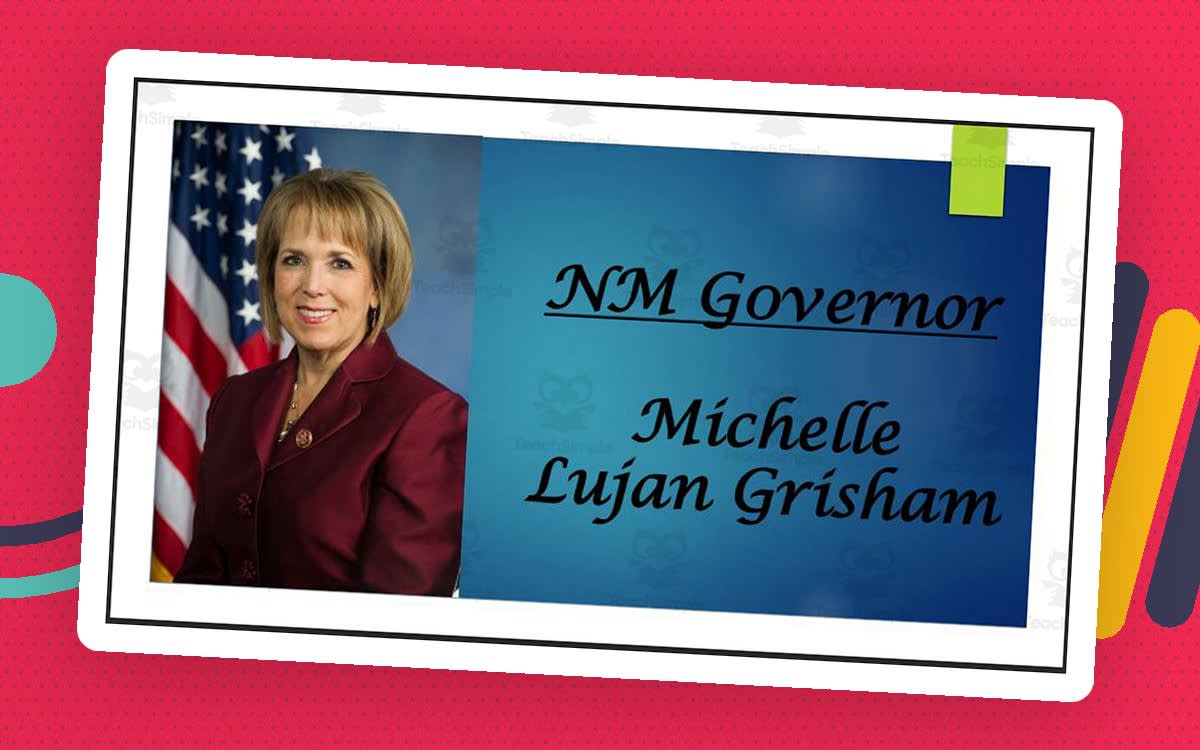 An educational teaching resource from Mr. Matthews Teacher Store entitled Current New Mexico Governor and Lt. Governor (BIO PPT Bundle) downloadable at Teach Simple.