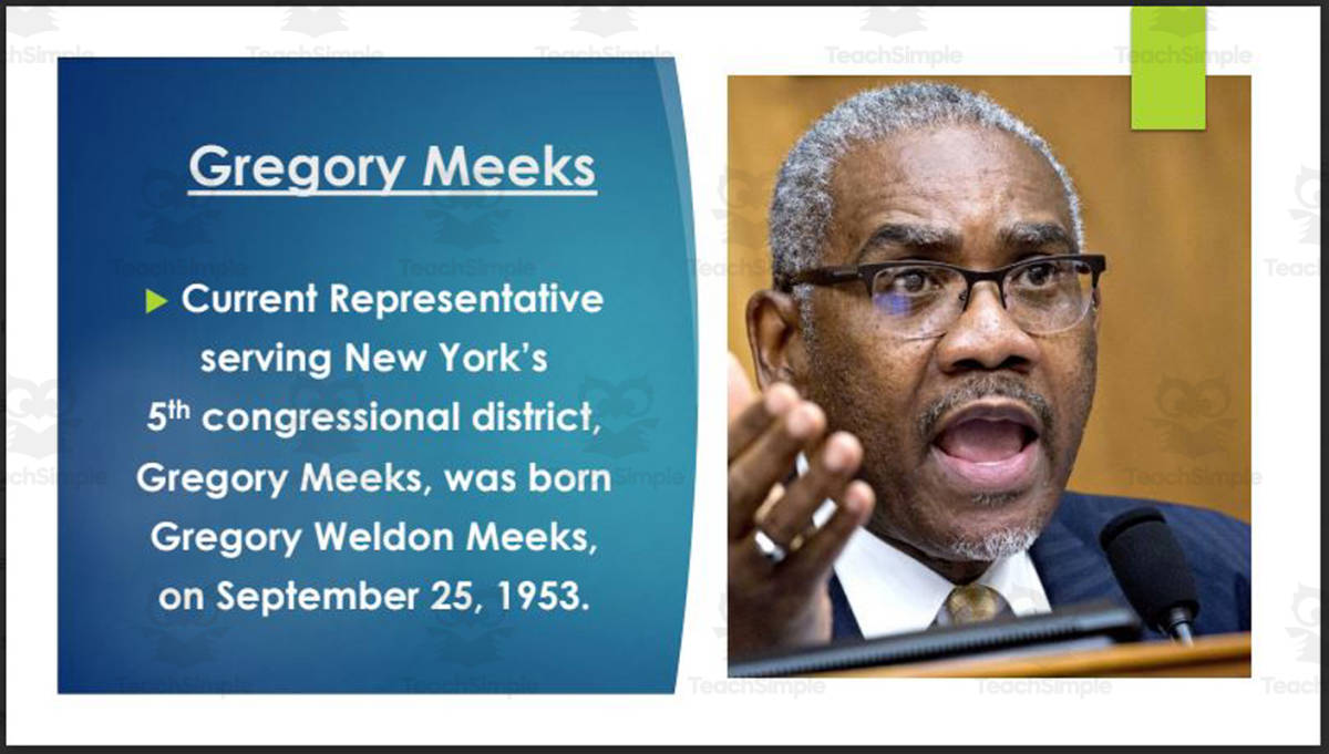An educational teaching resource from Mr. Matthews Teacher Store entitled Current U.S. Representatives from New York (#1-10) BIO PPT Bundle downloadable at Teach Simple.