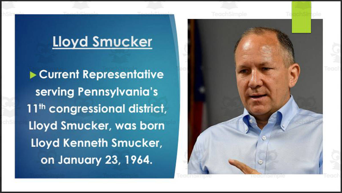 An educational teaching resource from Mr. Matthews Teacher Store entitled Current U.S. Representatives from Pennsylvania (#11-17) BIO PPT Bundle downloadable at Teach Simple.