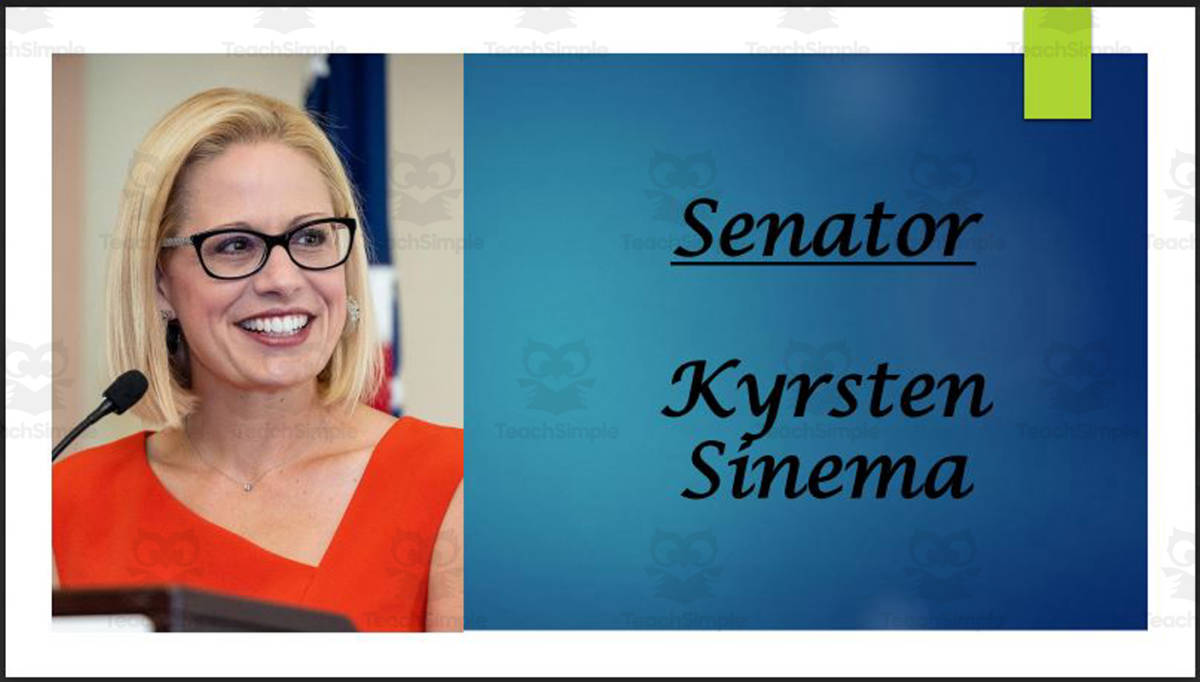 An educational teaching resource from Mr. Matthews Teacher Store entitled Current U.S. Senators from Arizona (Biography PowerPoint Bundle) downloadable at Teach Simple.