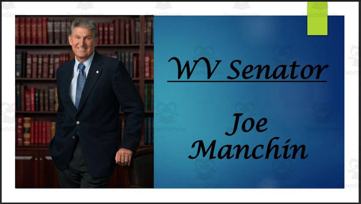 An educational teaching resource from Mr. Matthews Teacher Store entitled Current U.S. Senators from West Virginia (Biography PPT Bundle) downloadable at Teach Simple.