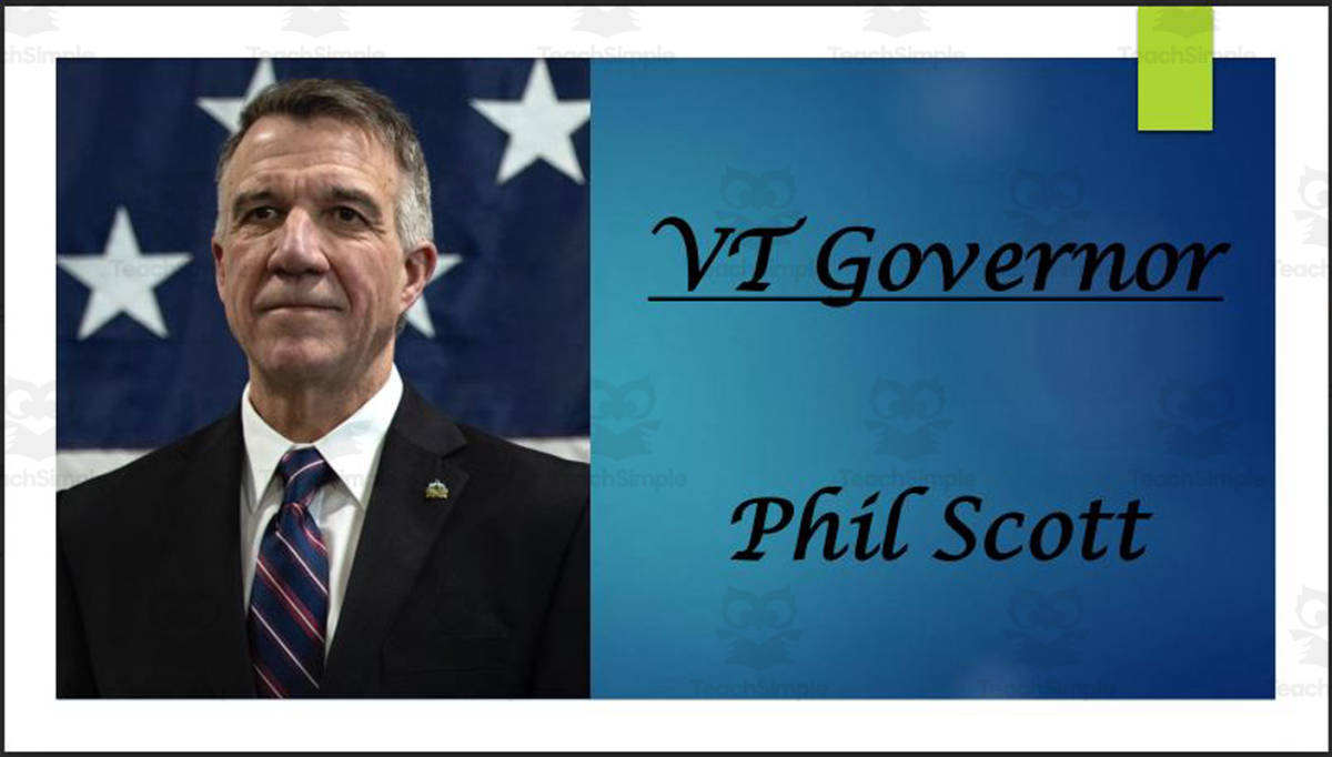 An educational teaching resource from Mr. Matthews Teacher Store entitled Current Vermont Governor and Lt. Governor (BIO PPT Bundle) downloadable at Teach Simple.